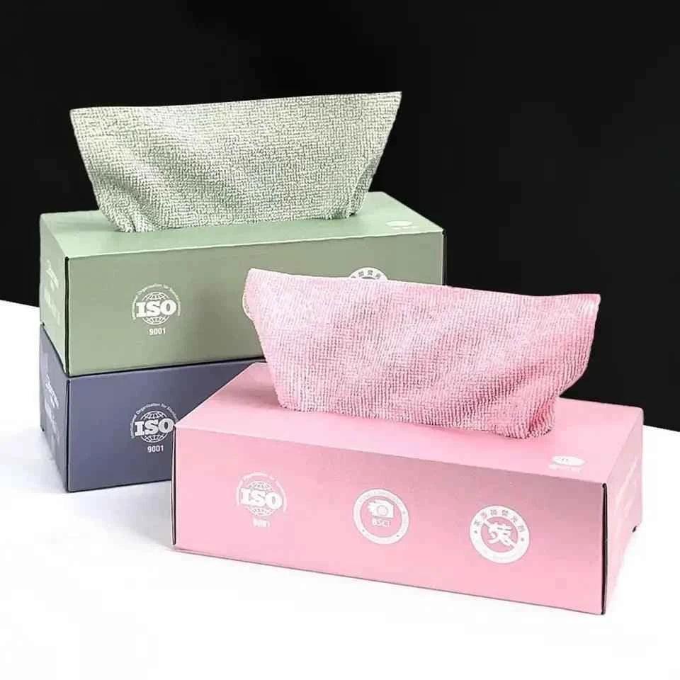 Reusable Pack of 20Pcs/ pack of 10Pcs box Microfiber Towel Absorbent Kitchen Cleaning Dishcloths.