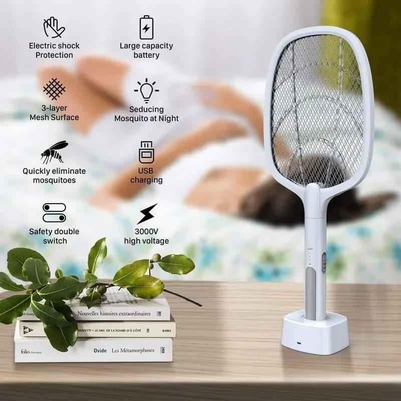 2 in 1 Electric Rechargeable Mosquito Killer Racket Lamp.