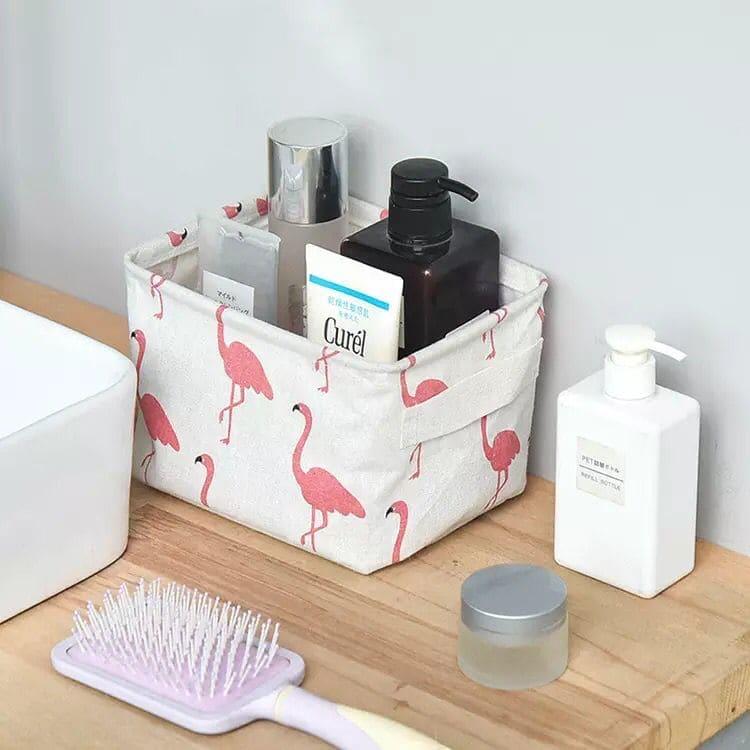 Mini Cotton Desktop Storage Basket - Stylish and Foldable Organizational Solution