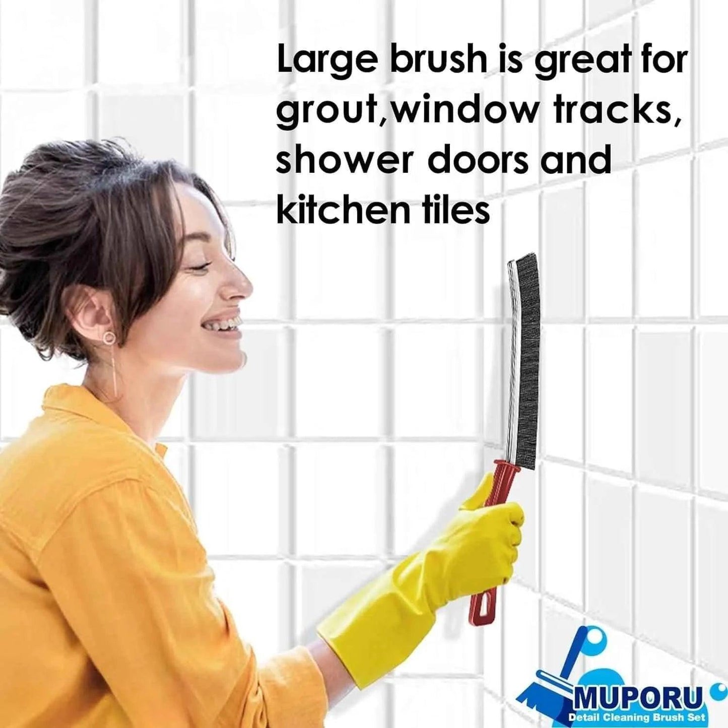 Pack Of 2 Gap Cleaning Brushes, Bathroom Gap Scrub Brush, Sturdy Bristle Brush, Durable Grout Scrubber, Corner Cleaning Brush, Hard Bristle Brush for Household Use.