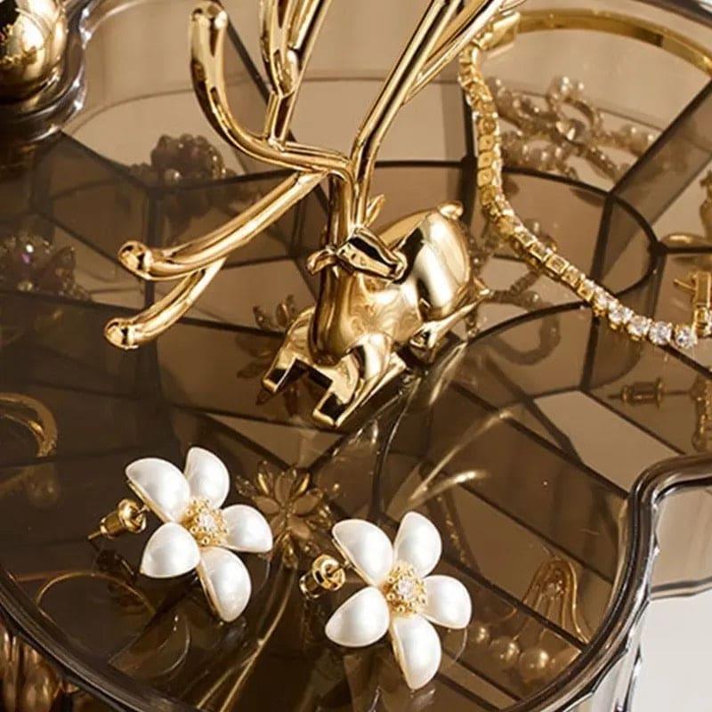 3 Layer Acrylic Deer Jewelry Organizer for Elegant Storage Solutions - Clarify.pk