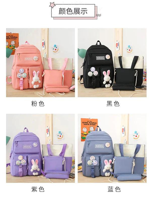 4pcs Bunny Bag Set - Cute and Functional Storage Solution for Kids - Clarify.pk