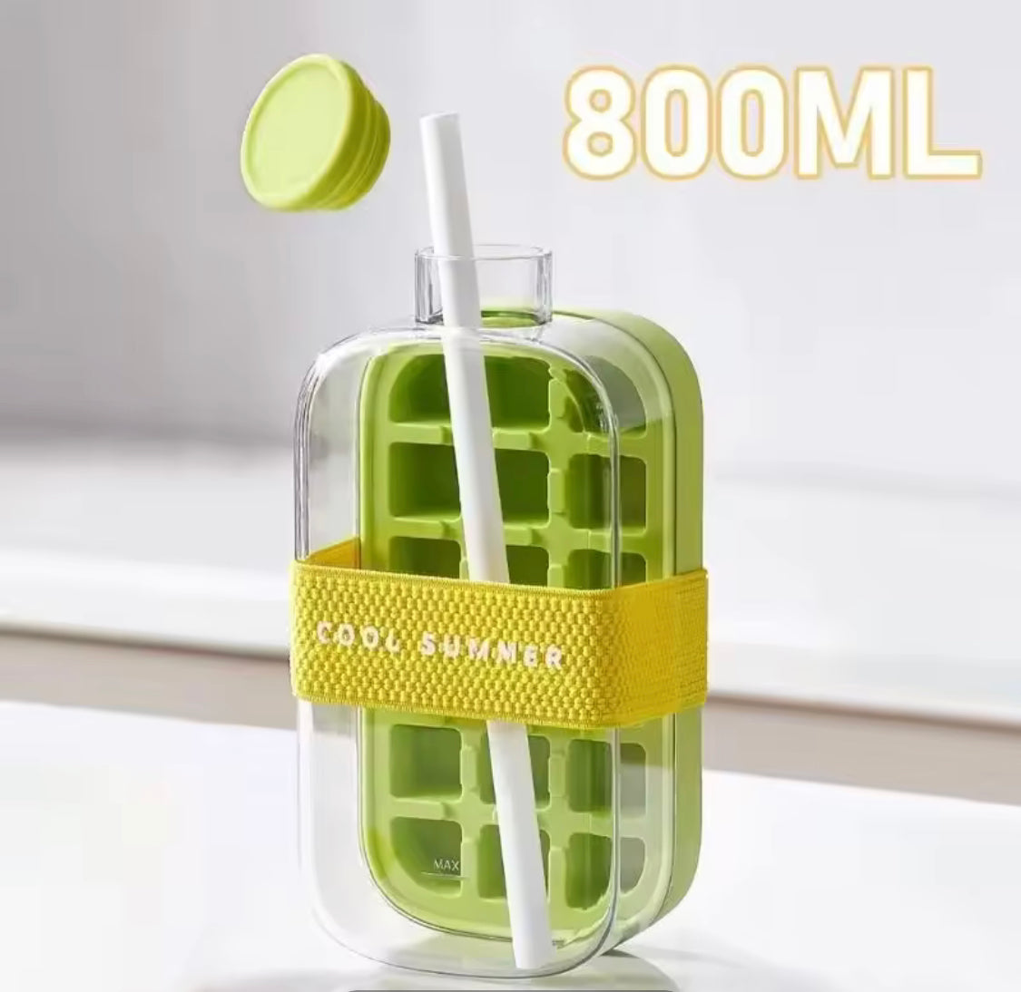 Silicone Ice Cube Tray with Straw - Leakproof