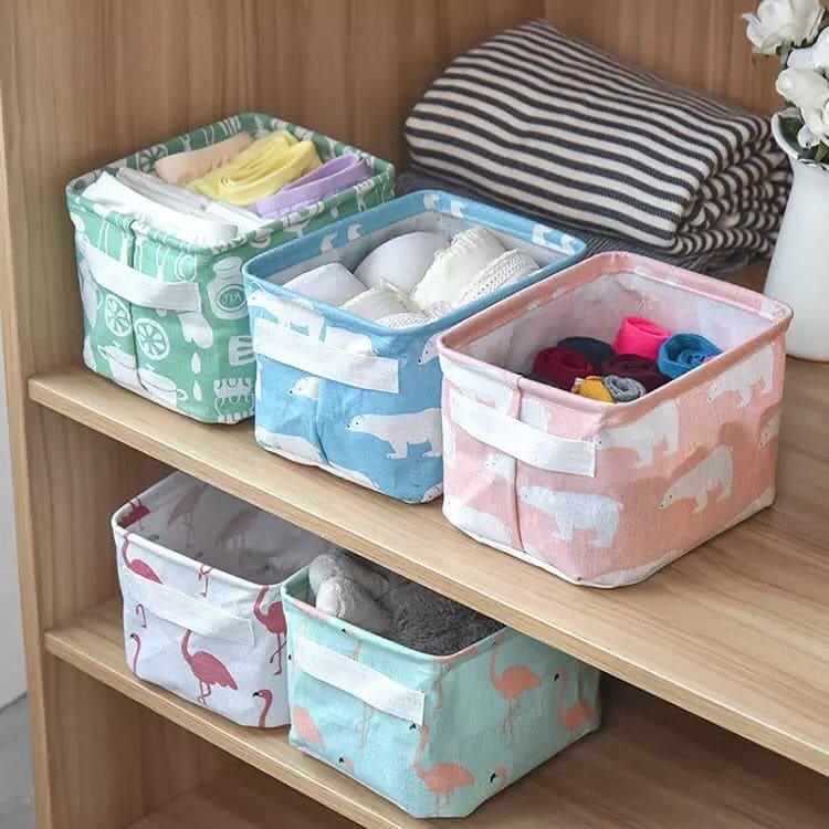 Mini Cotton Desktop Storage Basket - Stylish and Foldable Organizational Solution
