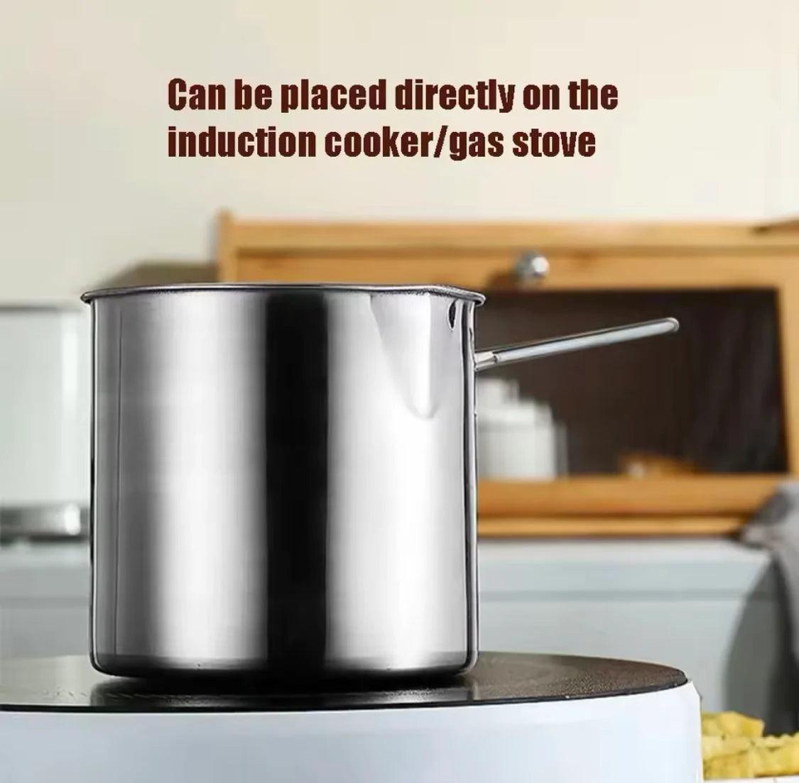 1200ML Stainless Steel Deep Fryer with Basket for Home Cooking - Clarify.pk