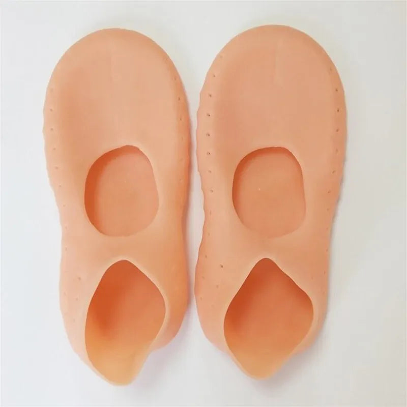 1 Pair Gel Sock Silicone Foot Care Tool Feet Protector Pain Relief Crack Prevention Moisturize Dead Skin Removal Sock With Hole