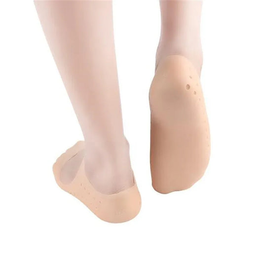1 Pair Gel Sock Silicone Foot Care Tool Feet Protector Pain Relief Crack Prevention Moisturize Dead Skin Removal Sock With Hole