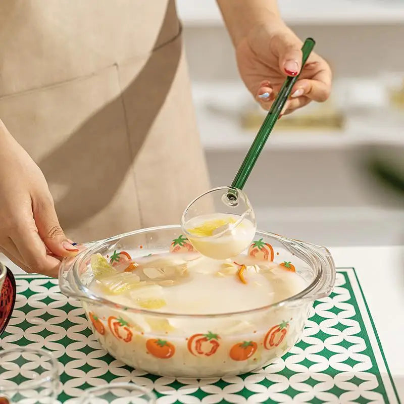 Transparent Glass Snoop Ice Cream Dessert Scoop Tea Stirring Cocktail Teaspoon Handmade Sharp Mouth Soup Spoon