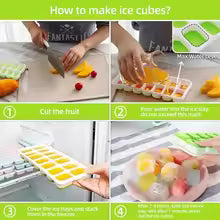 14 Grids Ice Cube Trays Reusable Silicone Ice cube Mold Fruit Ice Maker with Removable Lids Kitchen Tools Freezer Summer Mould