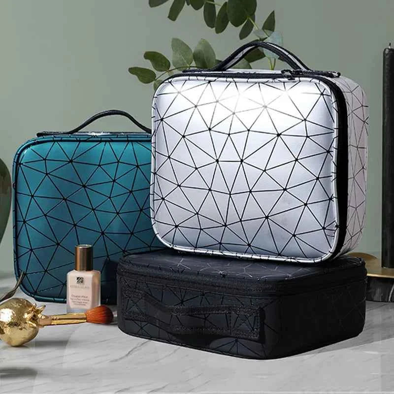 Female PU Leather Profession Makeup Case Nail Tool Suitcase For Women Cosmetics Box Beautician Cosmetics Organizer Storage Case