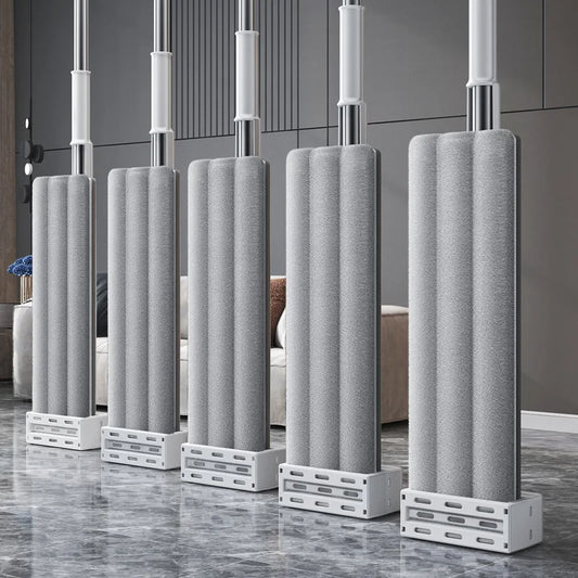 Household Flat Mops Hand-free Mop Bucket Set Lazy Mop God Large Flat Mop Clean Kitchen Mopping Plastic High Cleansing Power