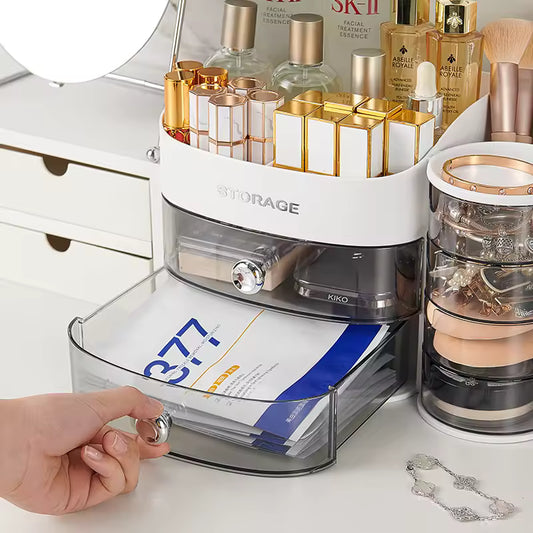 Cosmetics Storage Box Desktop Premium Sense Large Capacity Countertop Lipstick Skin Care Products Finishing Shelf
