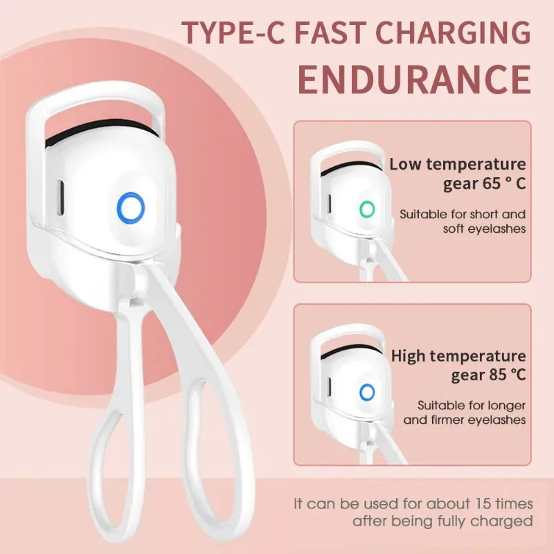 Electric Heated Comb Eyelash Curler Makeup Portable Temperature Control Charging Eye Lash Curler Lasting Thermal Eyelashes Tools