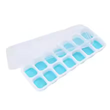 14 Grids Ice Cube Trays Reusable Silicone Ice cube Mold Fruit Ice Maker with Removable Lids Kitchen Tools Freezer Summer Mould