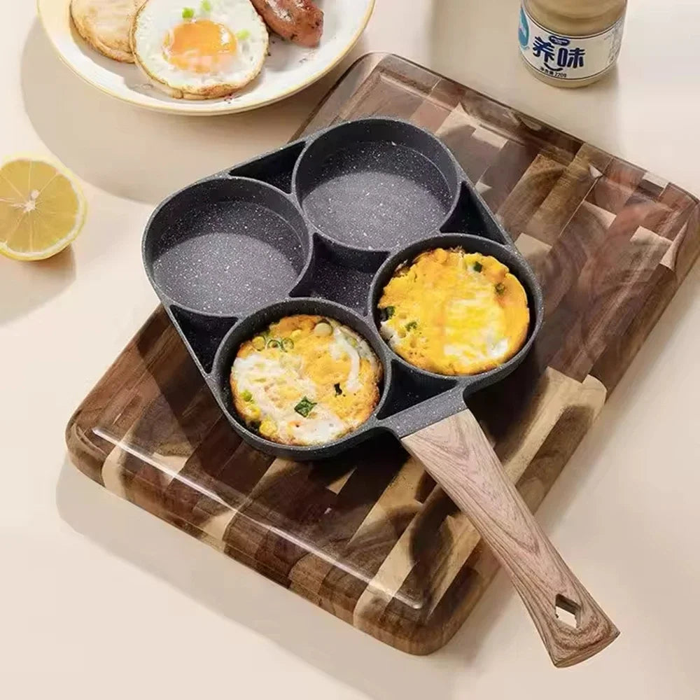 4-hole Omelet Pan Frying Pot Thickened Non-stick Egg Pancake Steak Cooking Hamburg bread Breakfast Maker Induction cooker