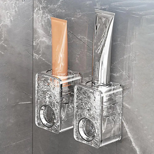 Automatic Toothpaste Dispenser Wall Mounted Toothpaste Dispenser with Space Saving Organizer for Easy Installation for Bathroom