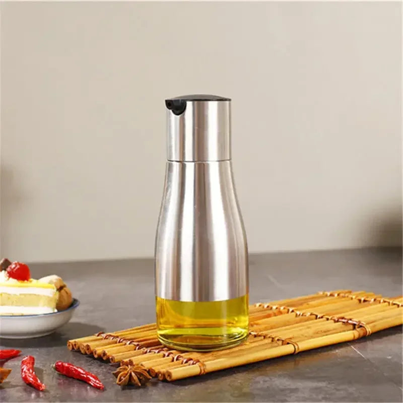 Cooking Seasoning Oil Bottle Dispenser Sauce Bottle Stainless Glass Storage Bottles for Oil Vinegar Creative Kitchen Accessory