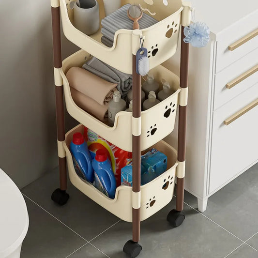 2/3/4-Tier U-Shaped Open Cartoon Shelving Removable Snack & Beverage Organizer Kitchen Vegetable Shelver Toy & Sundries Rack