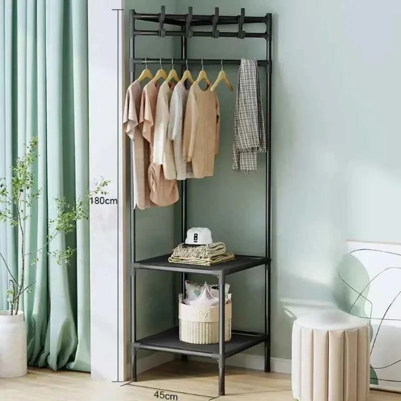 Bedrooms Corner Clothes Rack Multi-Layer Nightstand Clothes Coat Racks Simple Household Bedroom Floor Standing Hangers Shelve
