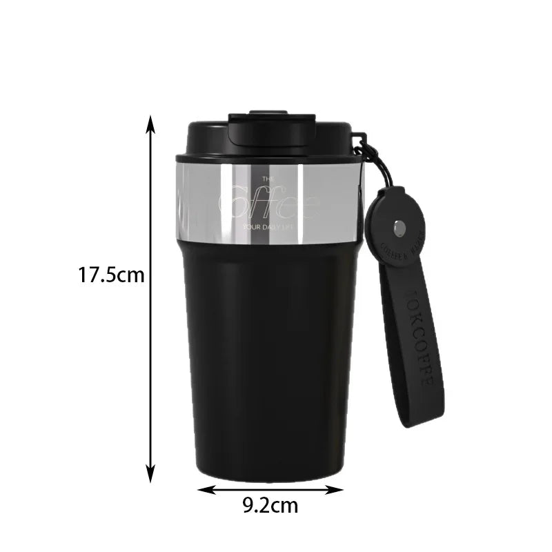 Double-Sided Coffee Cup Portable Outdoor Thickened 316 Stainless Steel Insulated Water Bottle for Women Car-Voyage High Aestheti