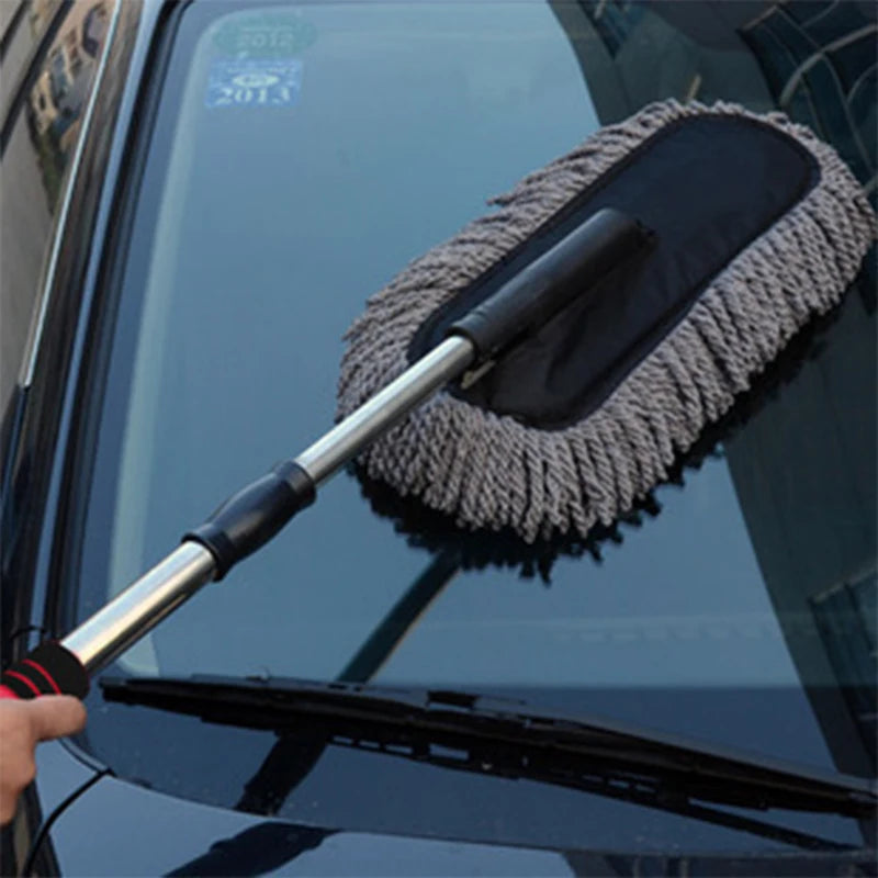 Car Body Cleaning Removable Car Wash Brush Telescopic Flat Wax Brush Wax Mop Cleaning Brush Car Duster Dust Brush