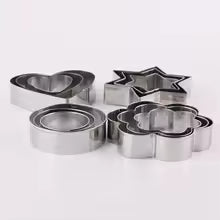 12pcs/set Stainless Steel Cookie Biscuit DIY Mold Star Heart Round Flower Shape Cutter Baking Mould Tools