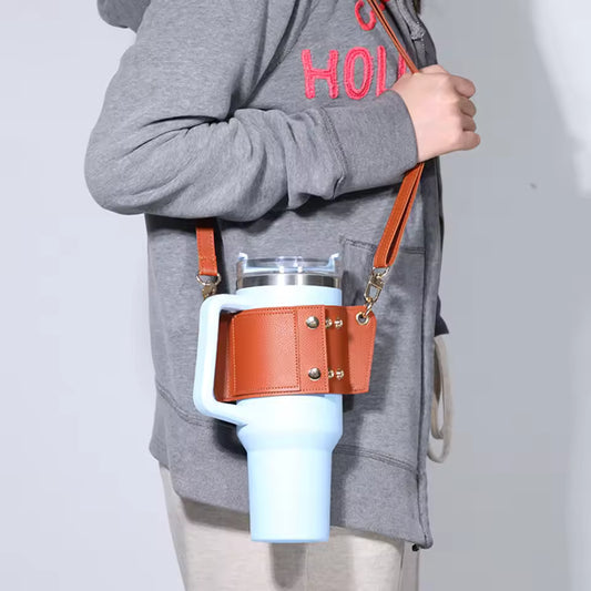 Water Bottle Holder With Strap for 40oz,Water Bottle Pouch Series Tumbler,PU Water Bottle Bag with Adjustable Strap