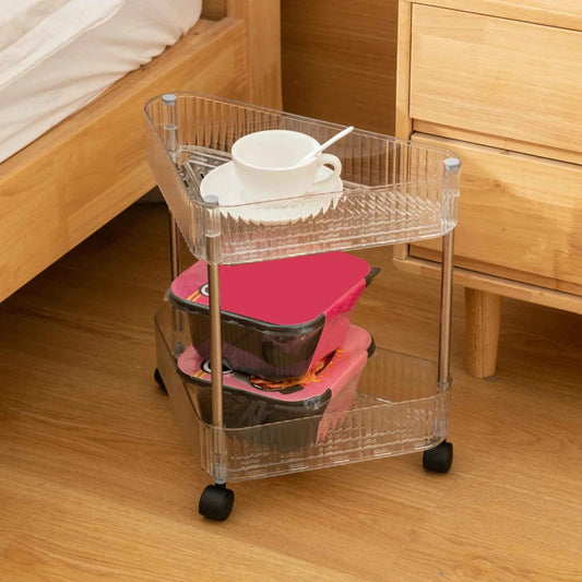 1pc -2/3 Tier Rolling Storage Cart High Capacity Storage Shelf Movable Gap Storage Rack Kitchen Bathroom And Livingroom Organize