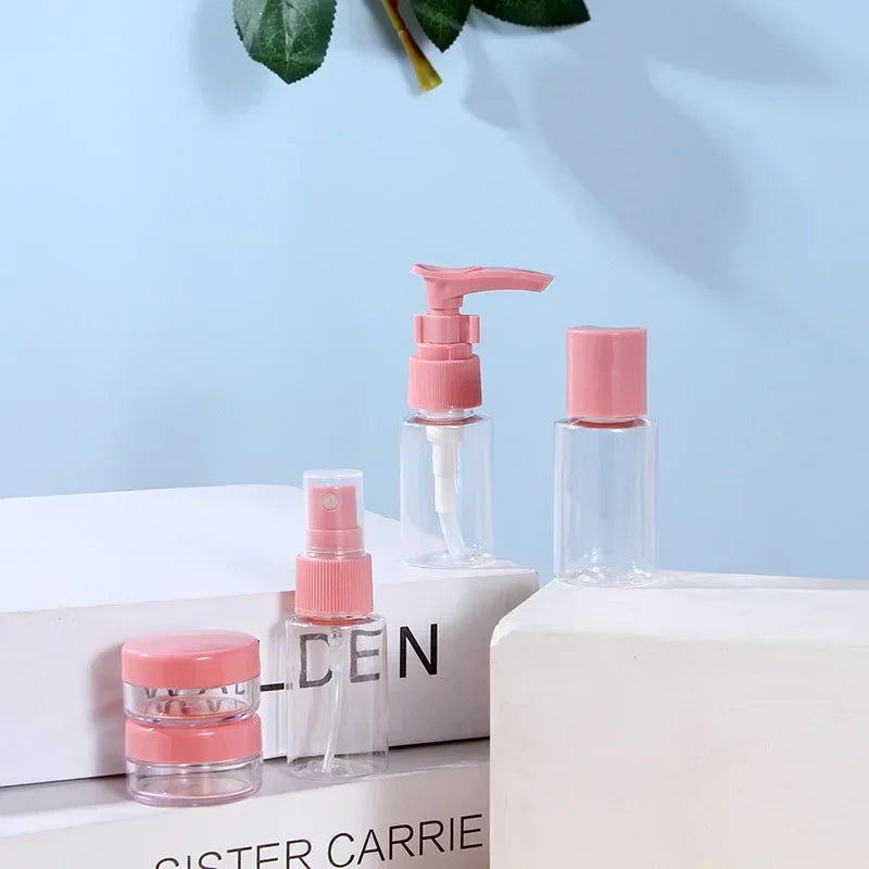 5pc/Set Travel Mini Makeup Cosmetic Face Cream Pot Bottles Plastic Transparent Empty Make Up Container Bottle Travel Accessorie