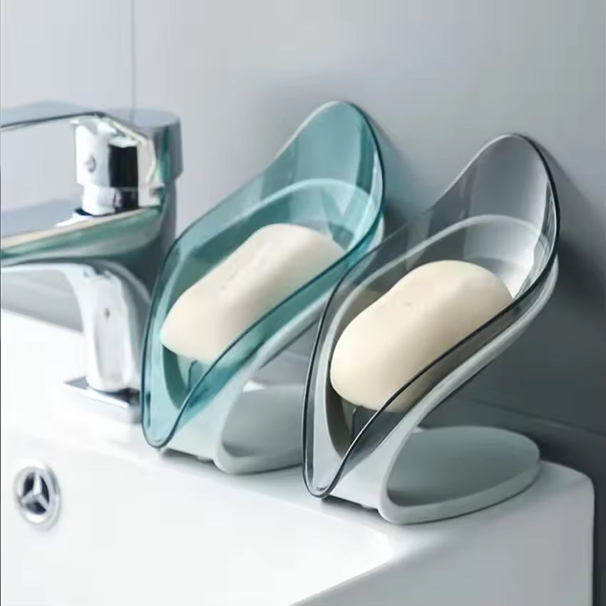 Leaf Shape Soap Box, Non - slip Drain Soap Storage Case Container, Bathroom and Kitchen Dish Storage Box, Bathroom Accessorie