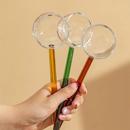 Transparent Glass Snoop Ice Cream Dessert Scoop Tea Stirring Cocktail Teaspoon Handmade Sharp Mouth Soup Spoon