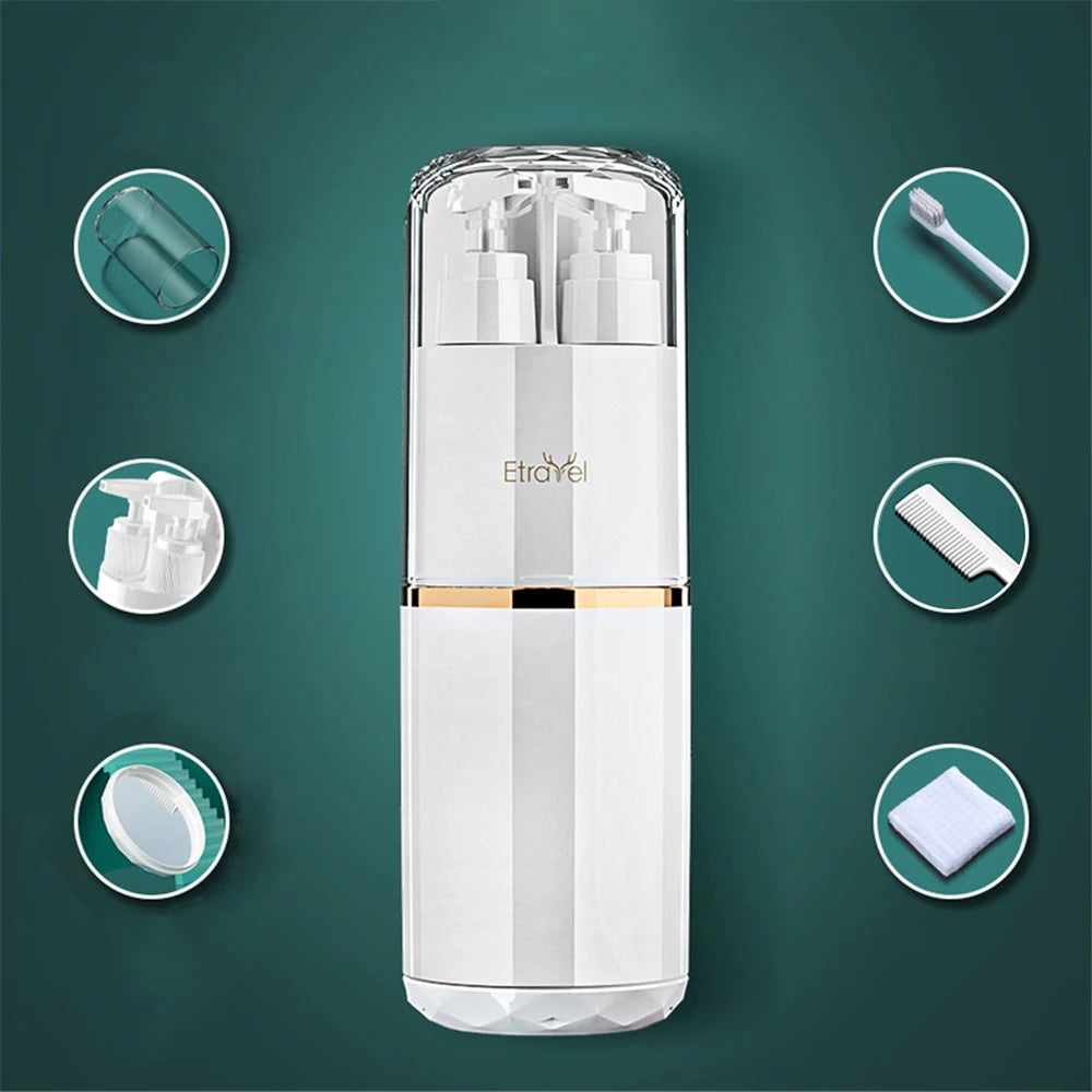 Travel Wash Set Toothpaste Shampoo Storage Bottle Outdoor Portable Toiletries Organizer Box Mouthwash Cup Bathroom Accessories