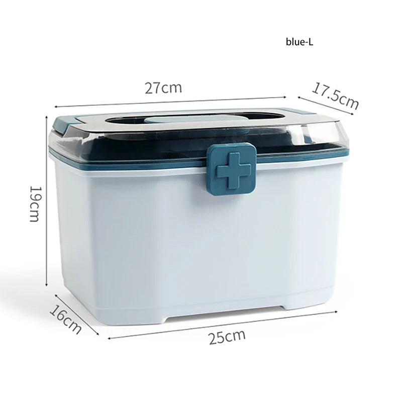 Plastic Storage Box Medical Box Organizer Double-Layer Multi-Functional Portable Medicine Cabinet Family Emergency first aid kit