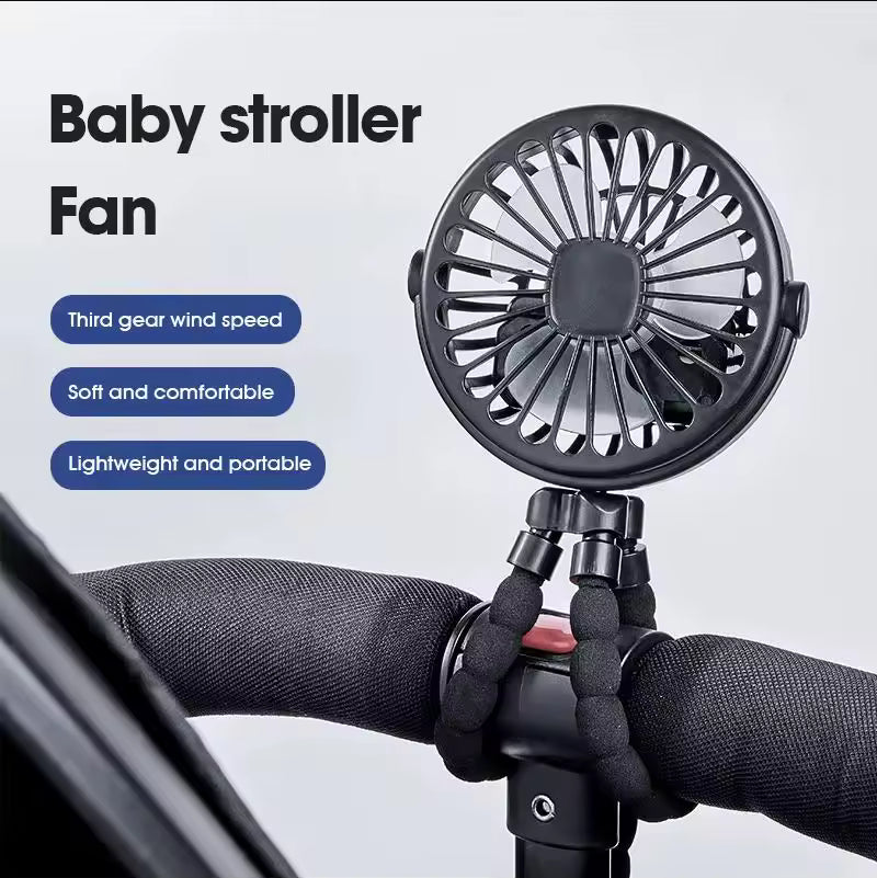Small Fan Octopus Shape USB Charging With Flexible Tripod Clip Car Handle Fan Baby Stroller Fan Car Fan Stroller Cool