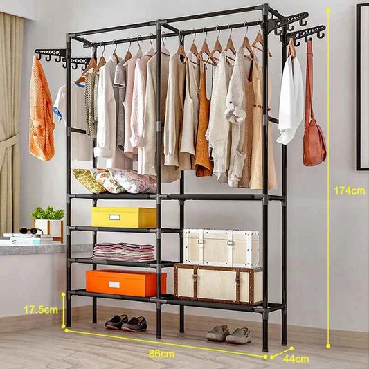 Clothes Hanger Coat Rack Floor Hanger Storage Wardrobe Clothing Drying Racks Free-standing and Movable