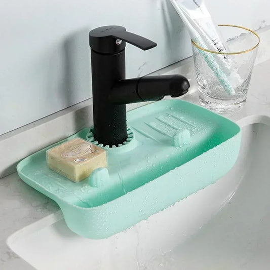 Kitchen Household Bathroom Silicone Faucet Mat Sink Splash Pad Storage Rack Drain Basket Sink Sponge Rack Accessories Tools