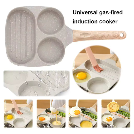 Medical Stone Pancake Pan Nonstick Granite Omelette Skillet Divided Grill Pan for Gas Stove and Induction Cookware
