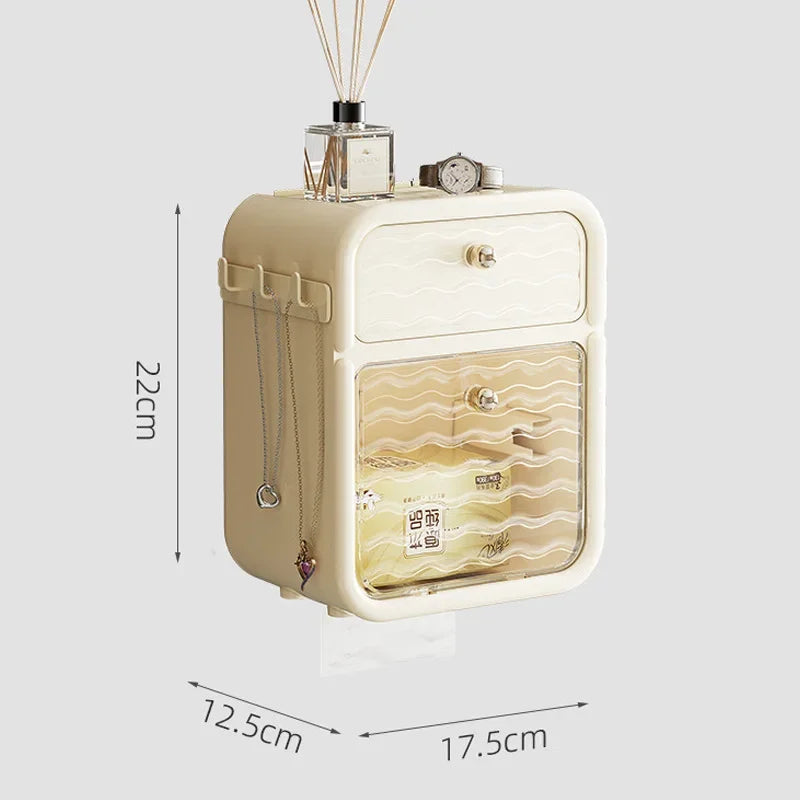 Toilet paper holder storage rack toilet paper box wall mounted waterproof storage tissue box bathroom accessories