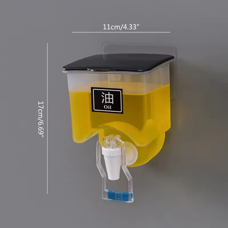 A3PA PP Material Wall-Mounted Seasoning Boxes with Faucet Kitchen Pot Container