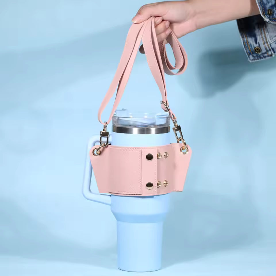 Water Bottle Holder With Strap for 40oz,Water Bottle Pouch Series Tumbler,PU Water Bottle Bag with Adjustable Strap