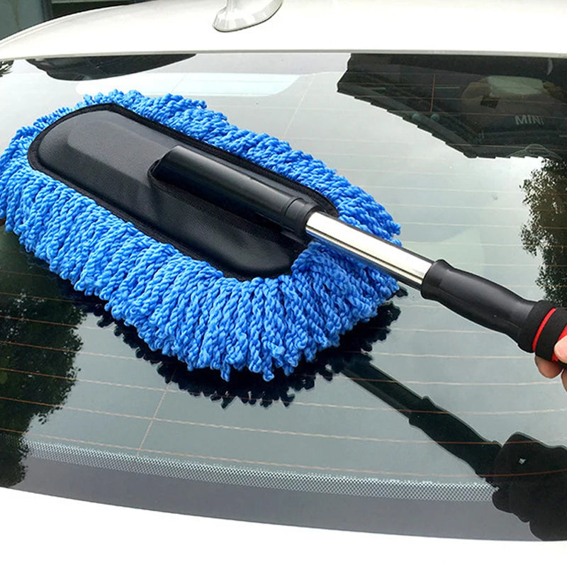 Car Body Cleaning Removable Car Wash Brush Telescopic Flat Wax Brush Wax Mop Cleaning Brush Car Duster Dust Brush
