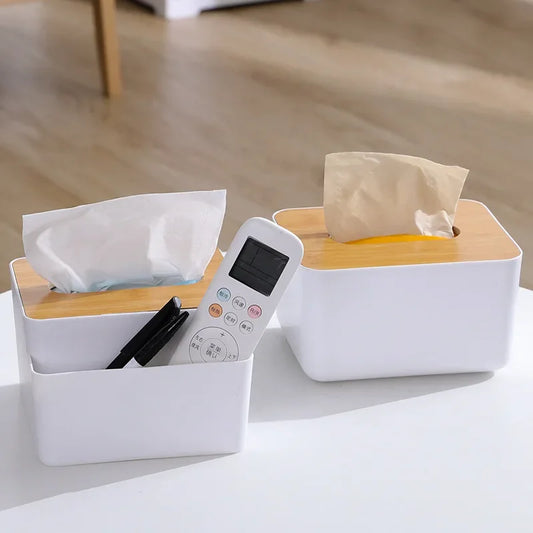 Plastic Tissue Box Desktop Home Use Multi-Functional Living Room Coffee Table Bathroom Pull out Paper Towel Box with Lid