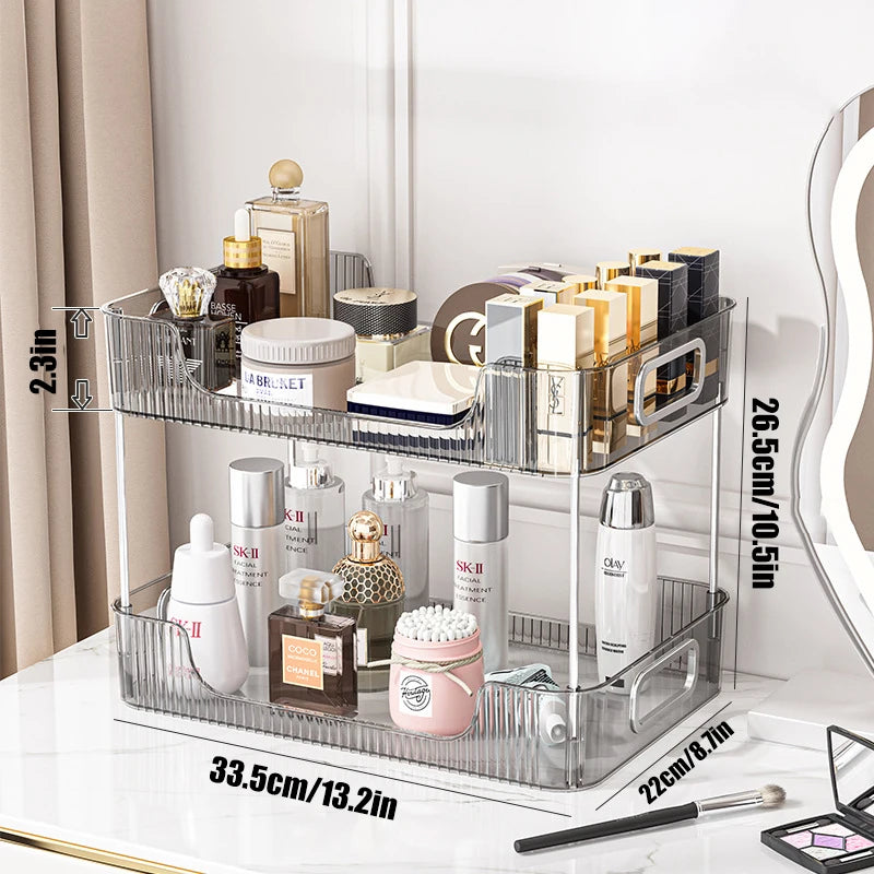 Bathroom Organizer Shelf Acrylic Makeup Storage Rack Large Capacity Skincare Cosmetic Liptick Home Kitchen Desktop Holder