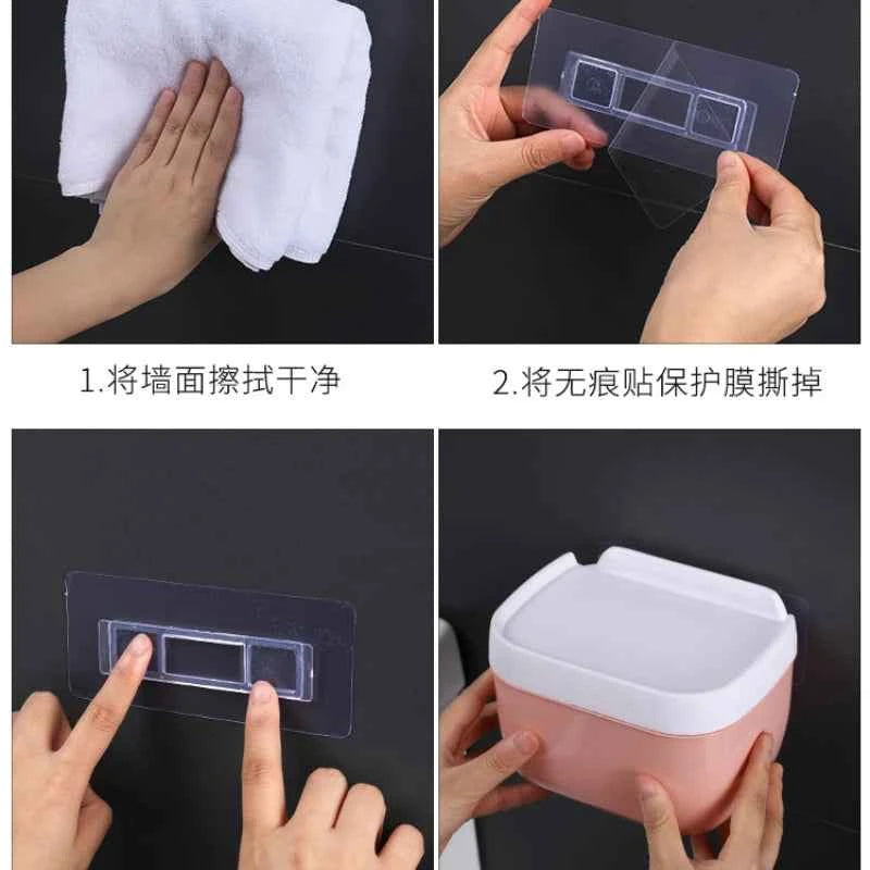 Waterproof Wall Mount Toilet Paper Holder Shelf Toilet Roll Paper Tube Storage Rack Storage Box Tray Rack Bathroom Supplies