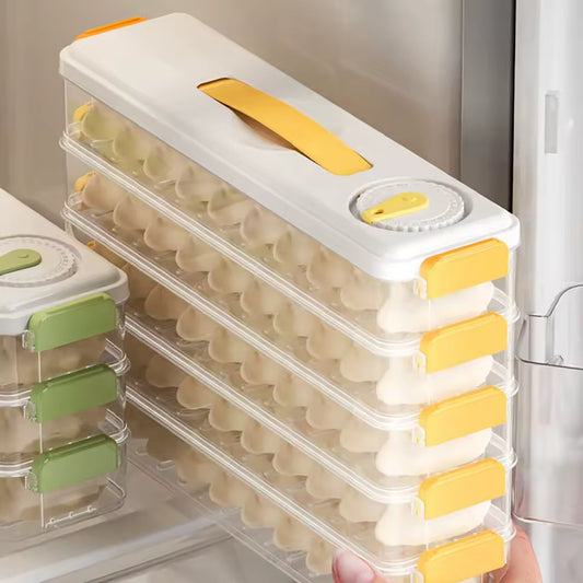 1/2/3 Layers Dumpling Storage Box Timed Quick Frozen Keep Fresh Fresh Food Tray Narrow Side with Holder & Cover Spaghetti Box
