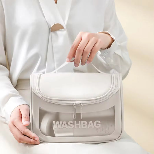 Cosmetic Bag Large Capacity PVC Waterproof Transparent Bag Outdoor Travel Wash Makeup Brush Storage Bag