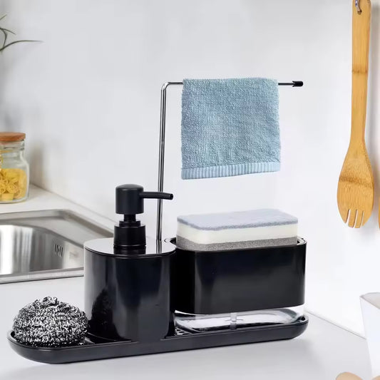 4-in-1 Kitchen Soap Dispenser Set with Dish Soap Holder Dish and Hand Soap Dispenser Kitchen Storage Organizer Kitchen dispenser
