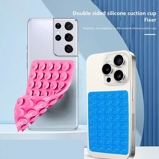 Double Side Silicone Suction Pad For Mobile Phone Fixture Suction Cup Backed Adhesive Silicone Rubber Sucker Pad For Fixed Pad