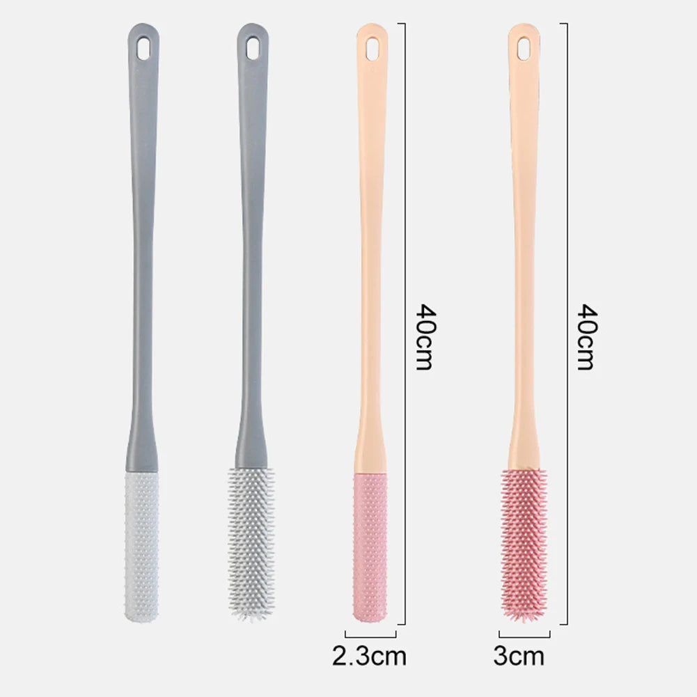 2pcs Long Handled Toe Gaps Cleaning Brush Super Soft Silicone Foot Scrubber Exfoliating Brush Foot Wash Brush For Shower