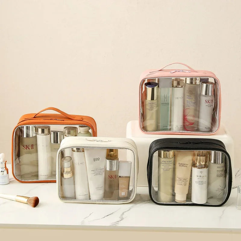 New PVC Transparent Large Capacity Portable Makeup Bag Toiletry Bag Fitness Swimming Travel Storage Bag Gym Bathing Cosmetic Bag